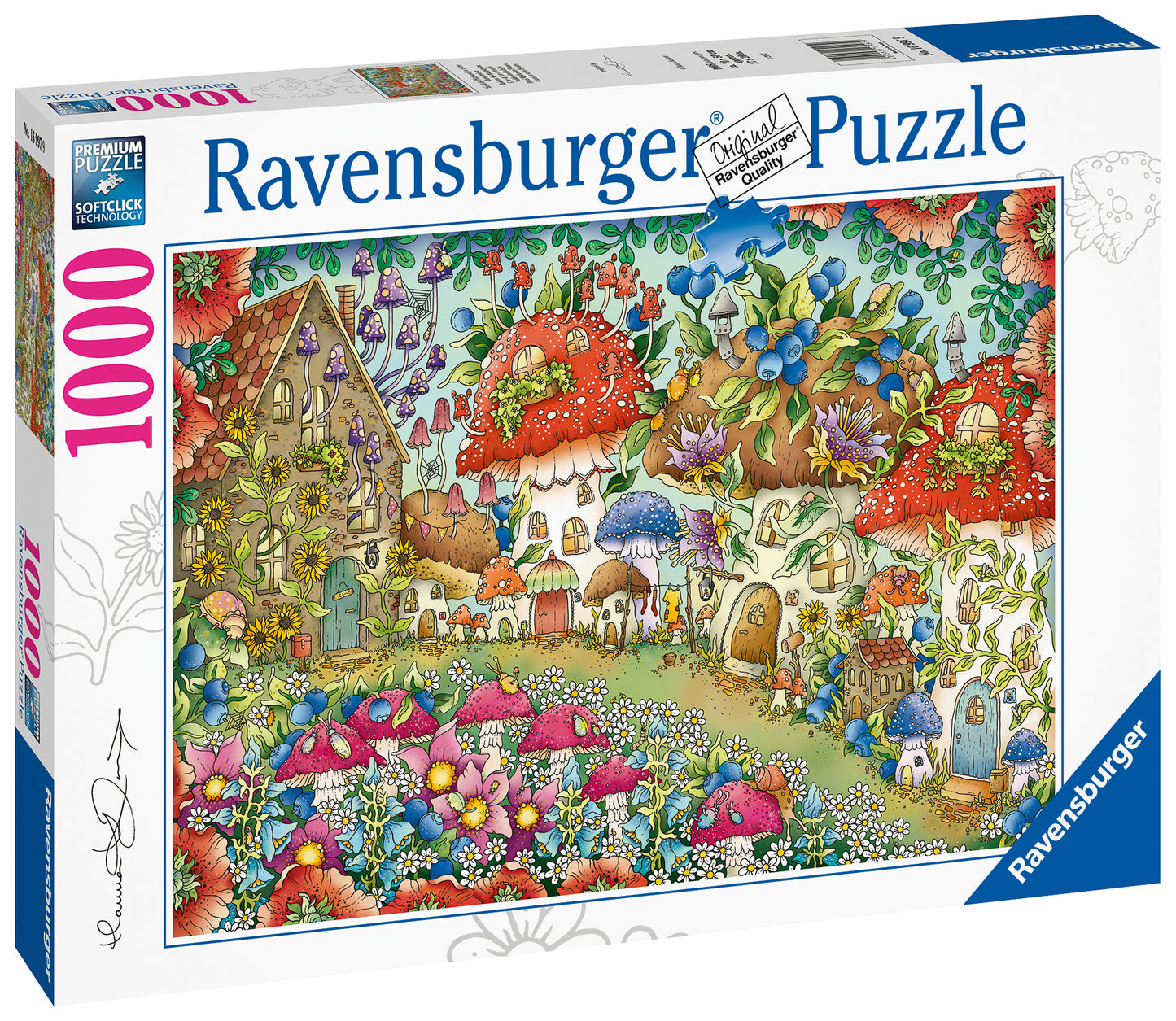 Ravensburger Floral Mushroom Houses, 1000pc