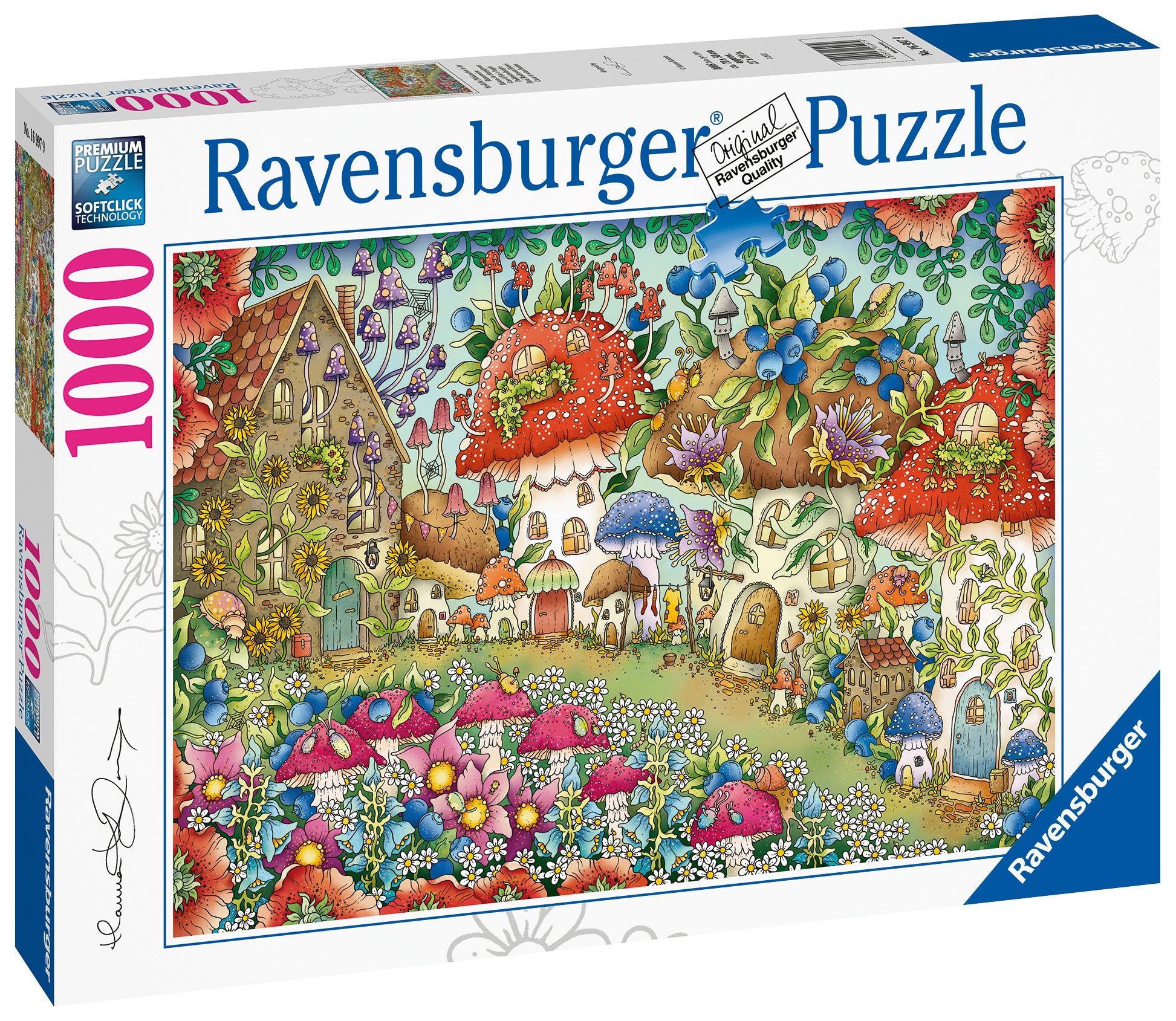 Ravensburger Floral Mushroom Houses, 1000pc