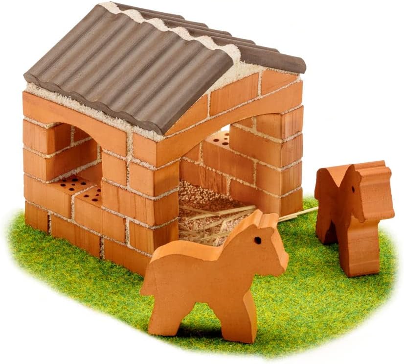 Teifoc Brick Construction Set Small Horse Stable
