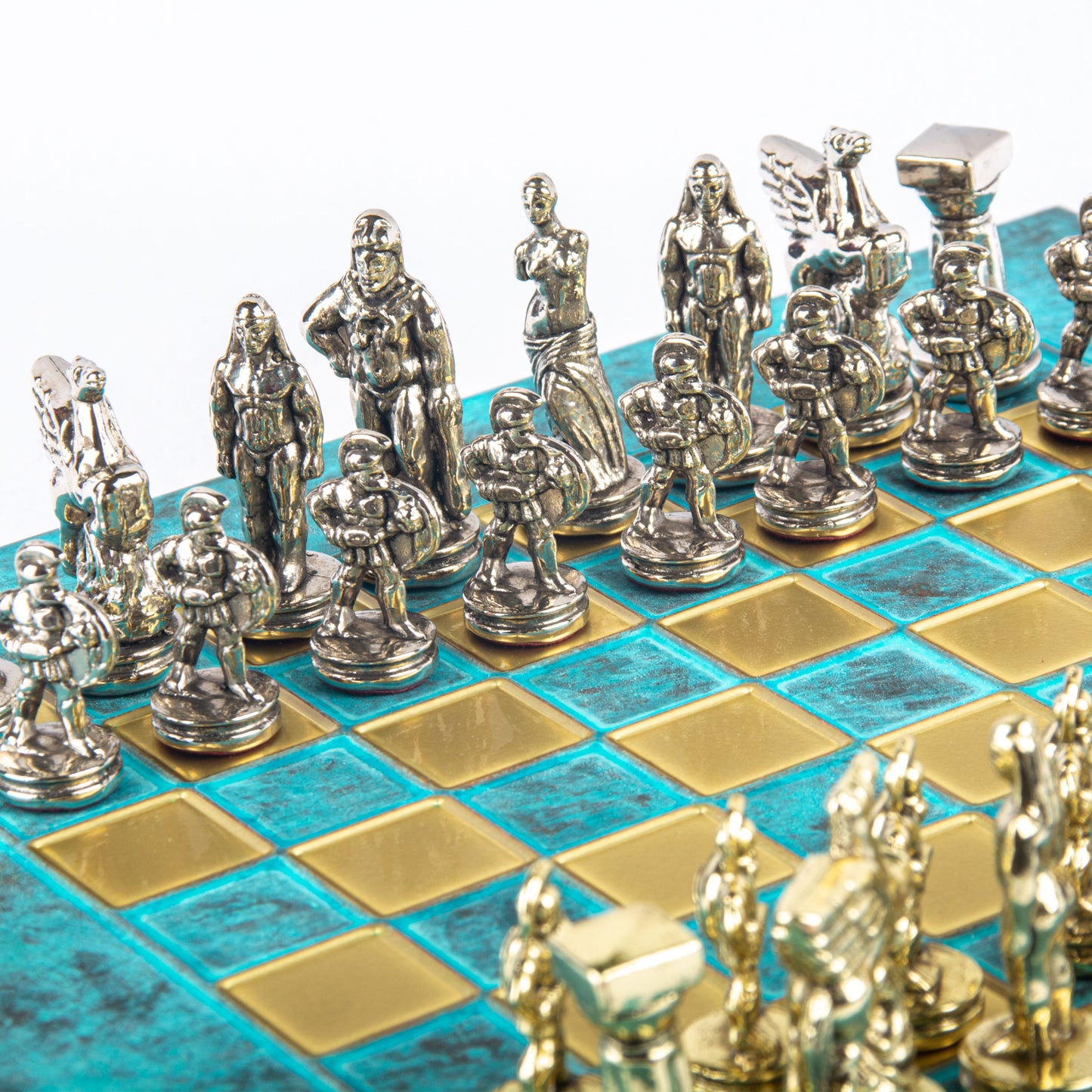 Manopoulos Spartan Warrier Metal Chess Set