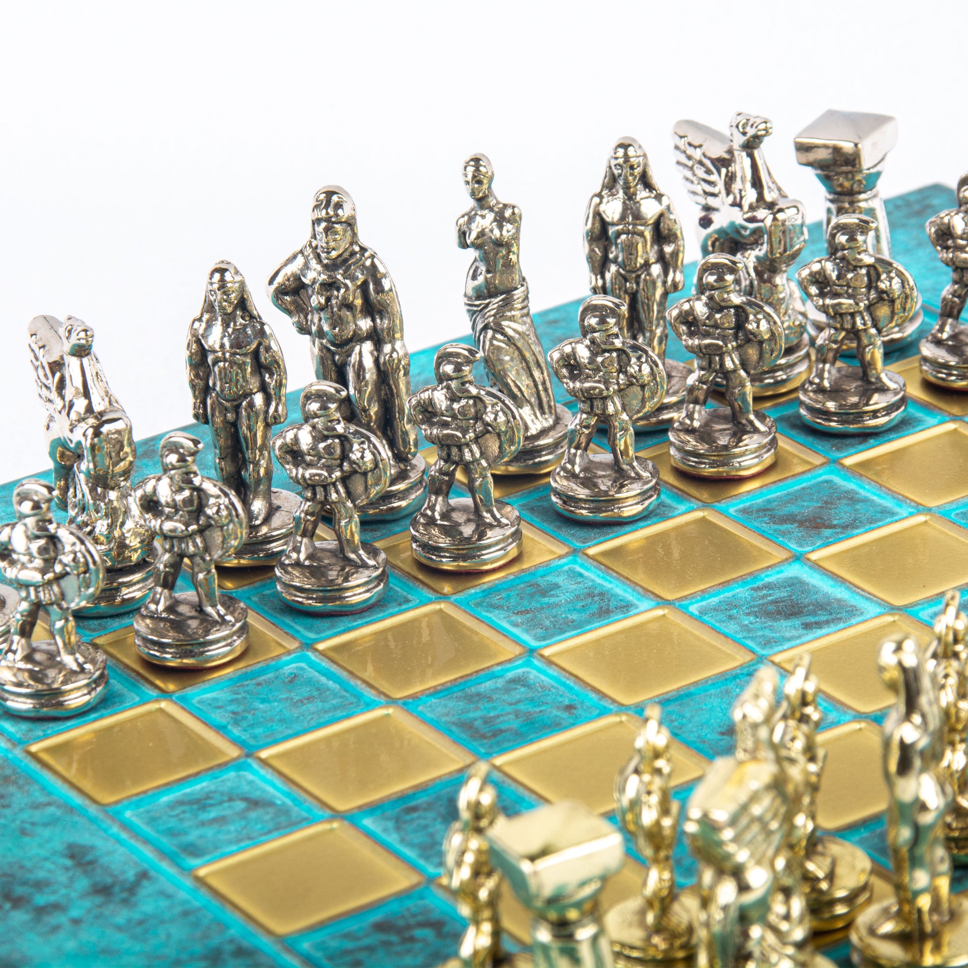 Manopoulos Spartan Warrier Metal Chess Set