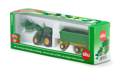 Siku 1:87 John Deere Tractor W/Loader & Trailer