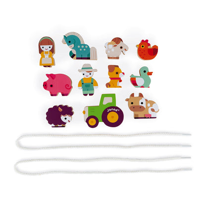 Janod Stringable Farm-Themed Beads
