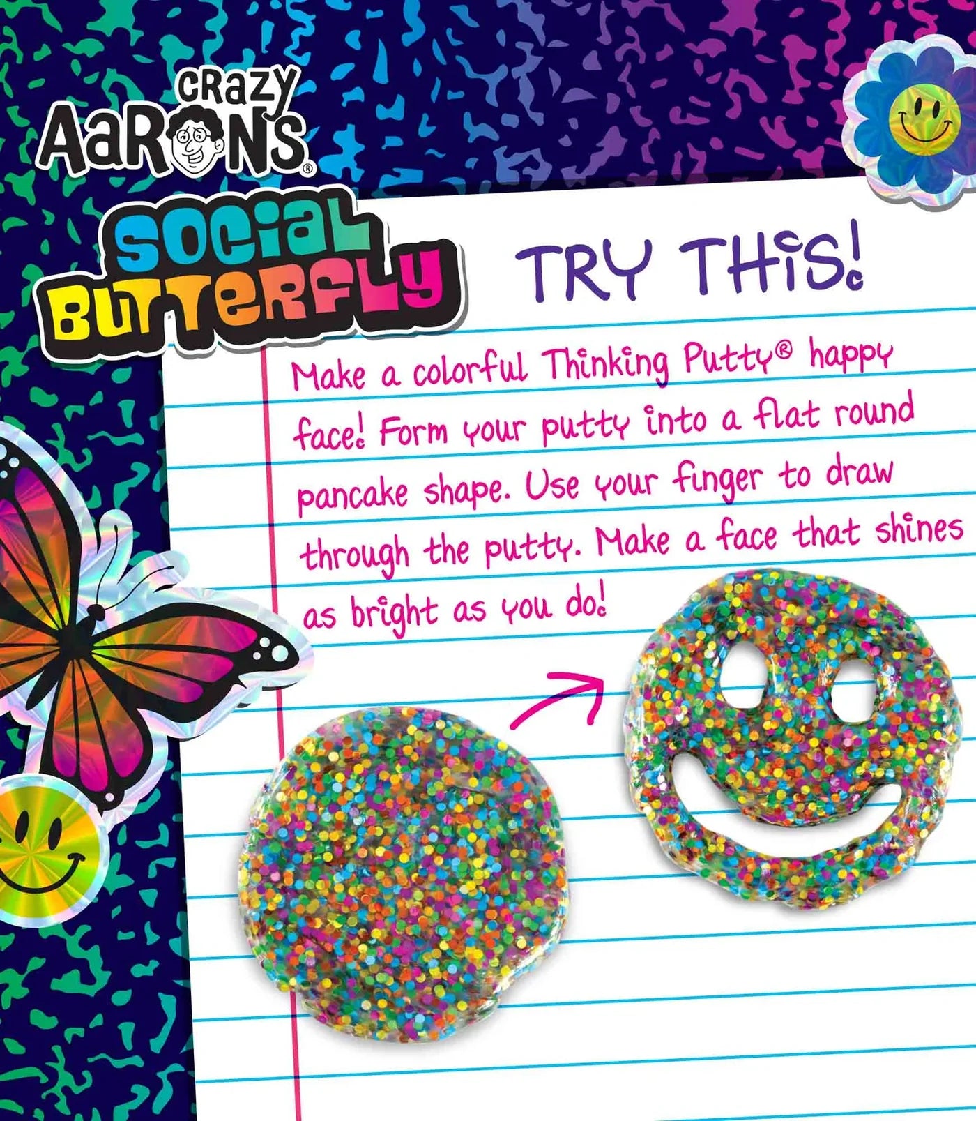 Crazy Aaron's Thinking Putty Trendsetters Social Butterfly