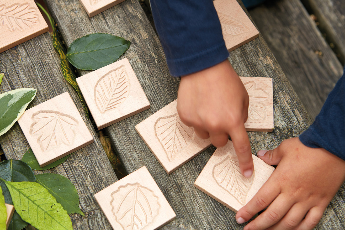 Yellow Door Match Me - Sensory Leaf Tiles