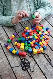 Edx Education Large Wooden Lacing Beads