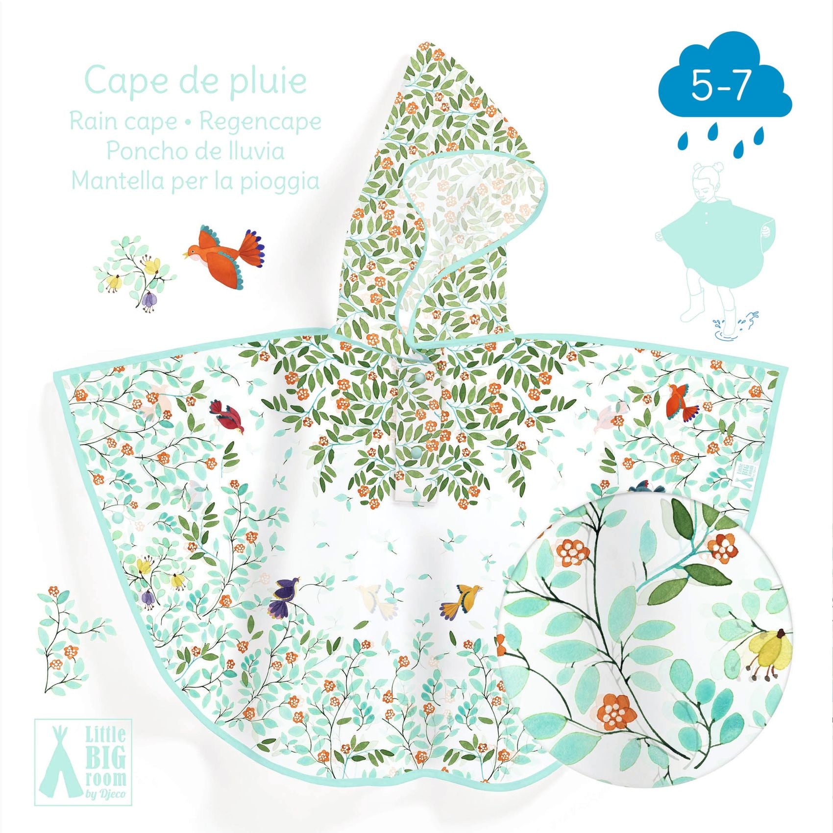 Djeco Foliage Size M Rain Cape