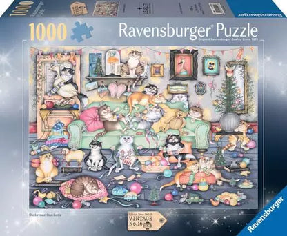 Ravensburger Crazy Cats Vintage No. 16 – Christmas Crackers 1000pc