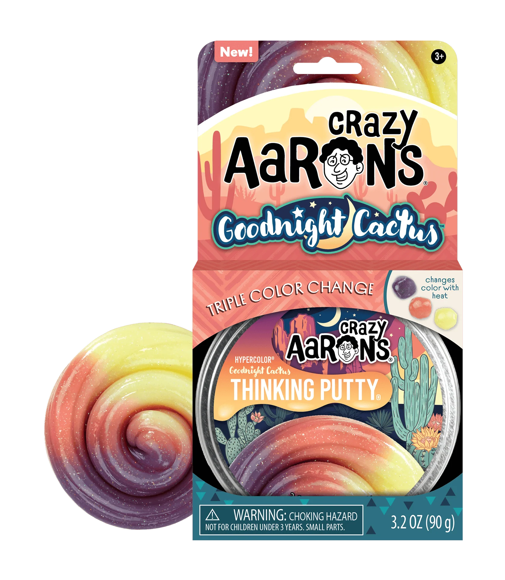 Crazy Aaron's Thinking Putty Hypercolour Goodnight Cactus