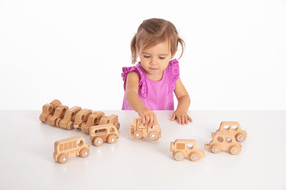 Tickit Natural Wooden Community Vehicles Set