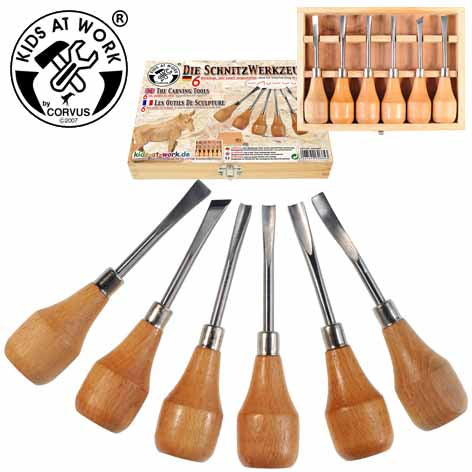 Kids At Work Carving Tools 6 Pieces