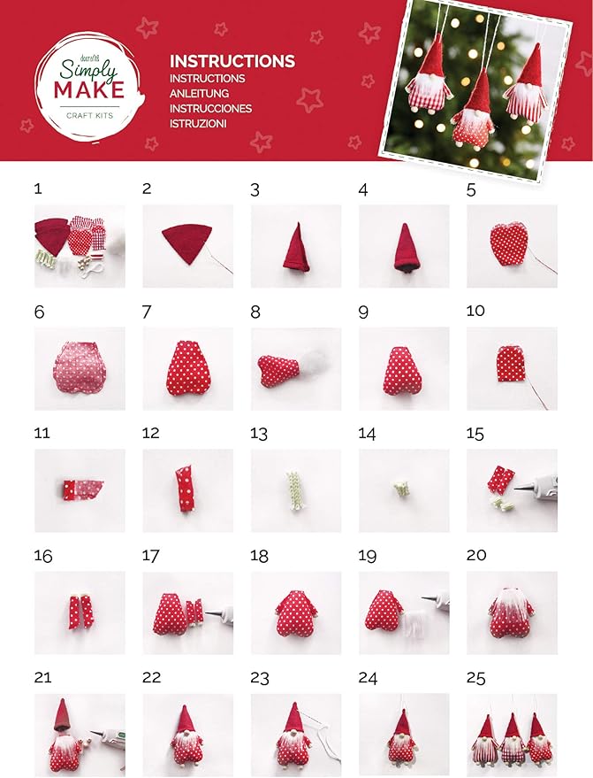 Simply Make Fabric Kit - Red Santa Trio