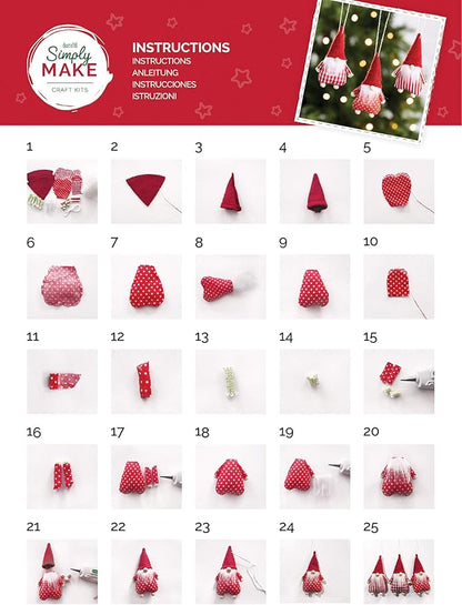 Simply Make Fabric Kit - Red Santa Trio