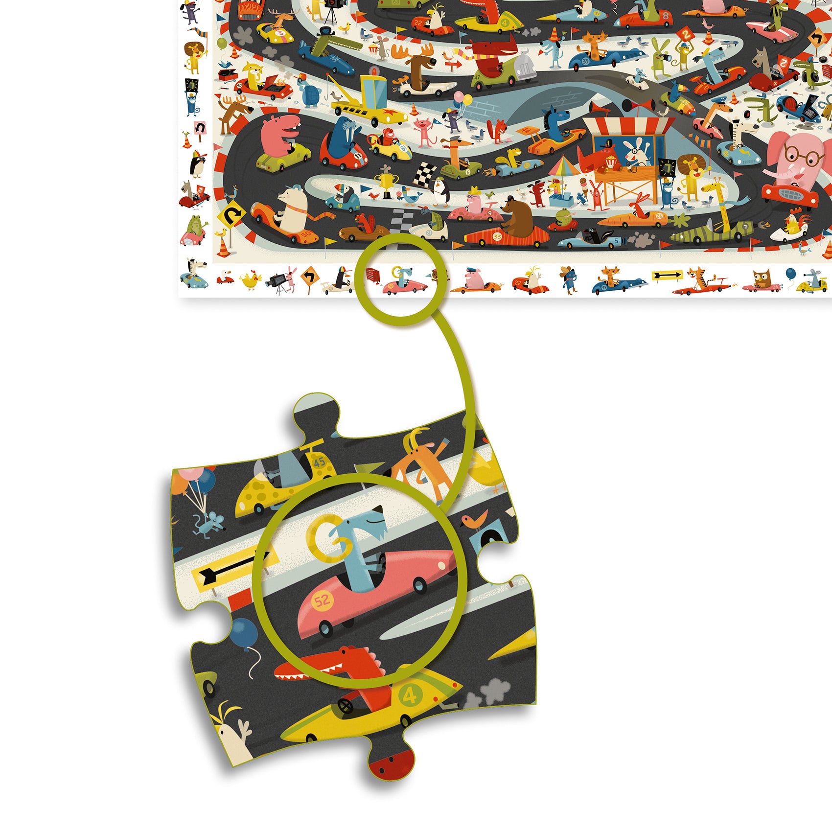 Djeco Car Rally 54 Pcs Observation Puzzle