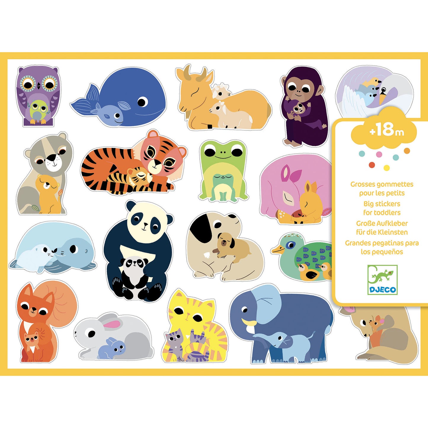 Djeco Big Coloured Stickers Mums And Babies