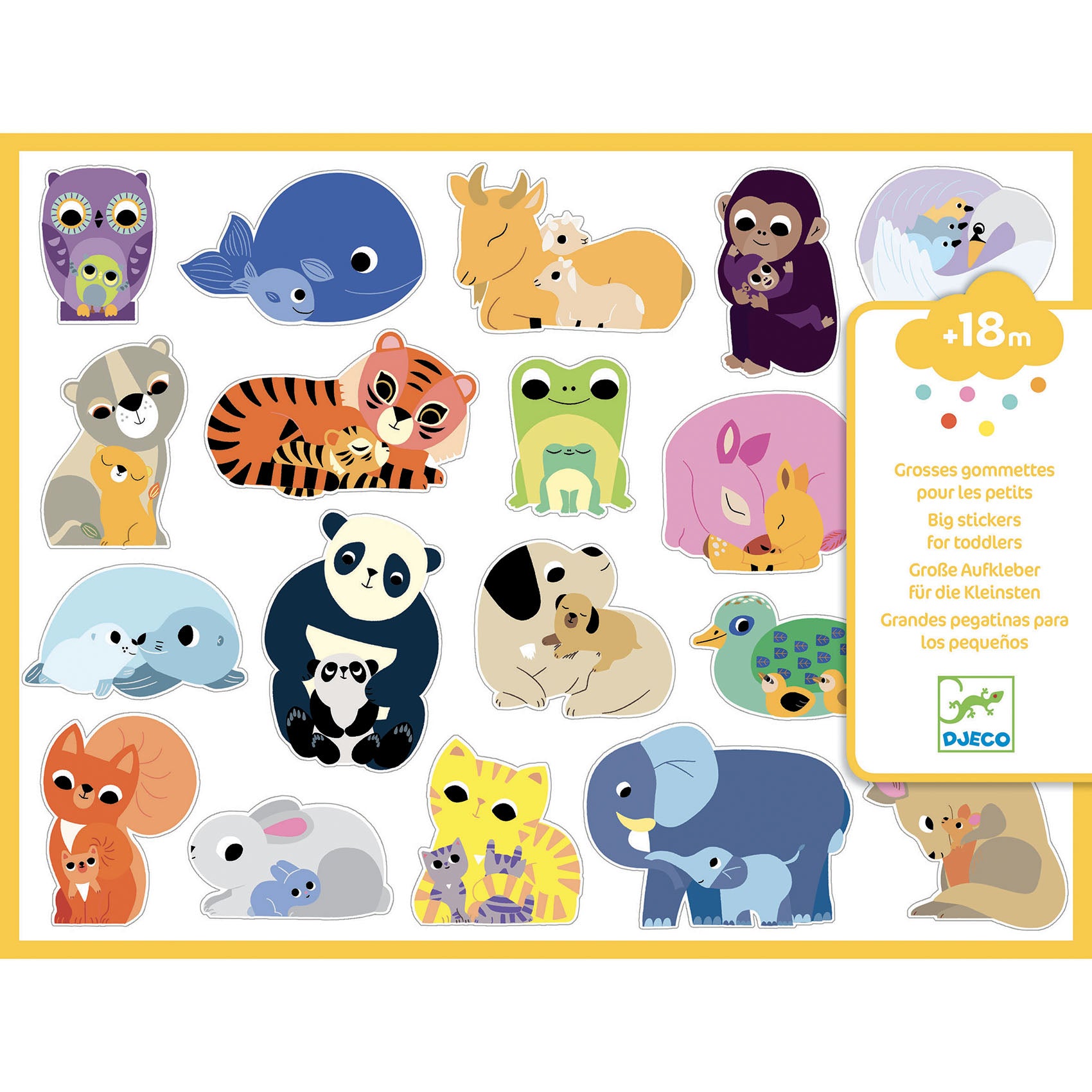 Djeco Big Coloured Stickers Mums And Babies