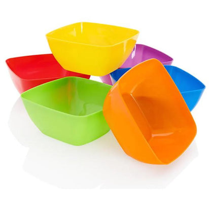 Clever Kidz Pkt6 Sorting Bowls Square Asst Colours