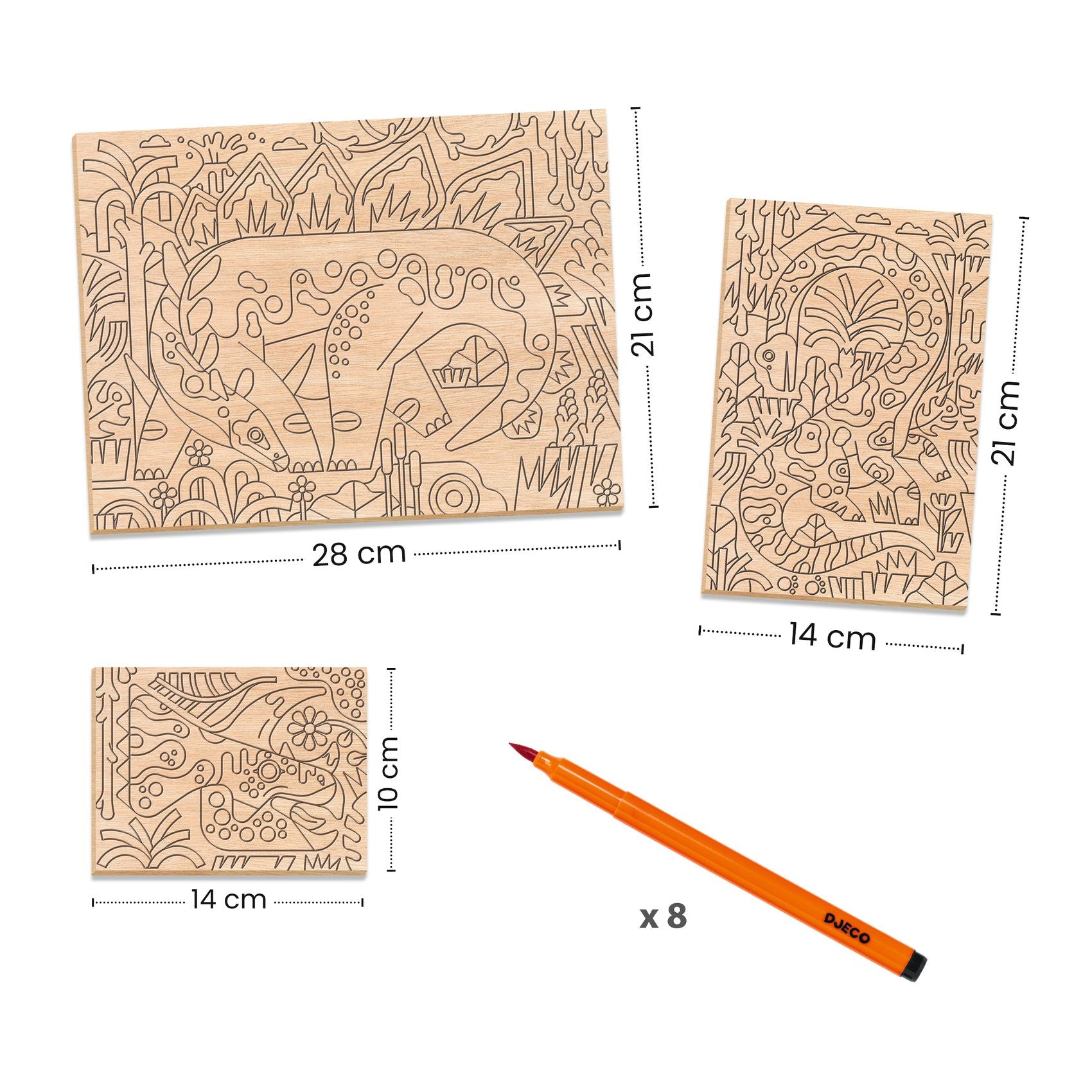 Djeco Colouring On Wood Dino World