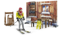 Bruder Bworld Mountain Hut With Snowmobil