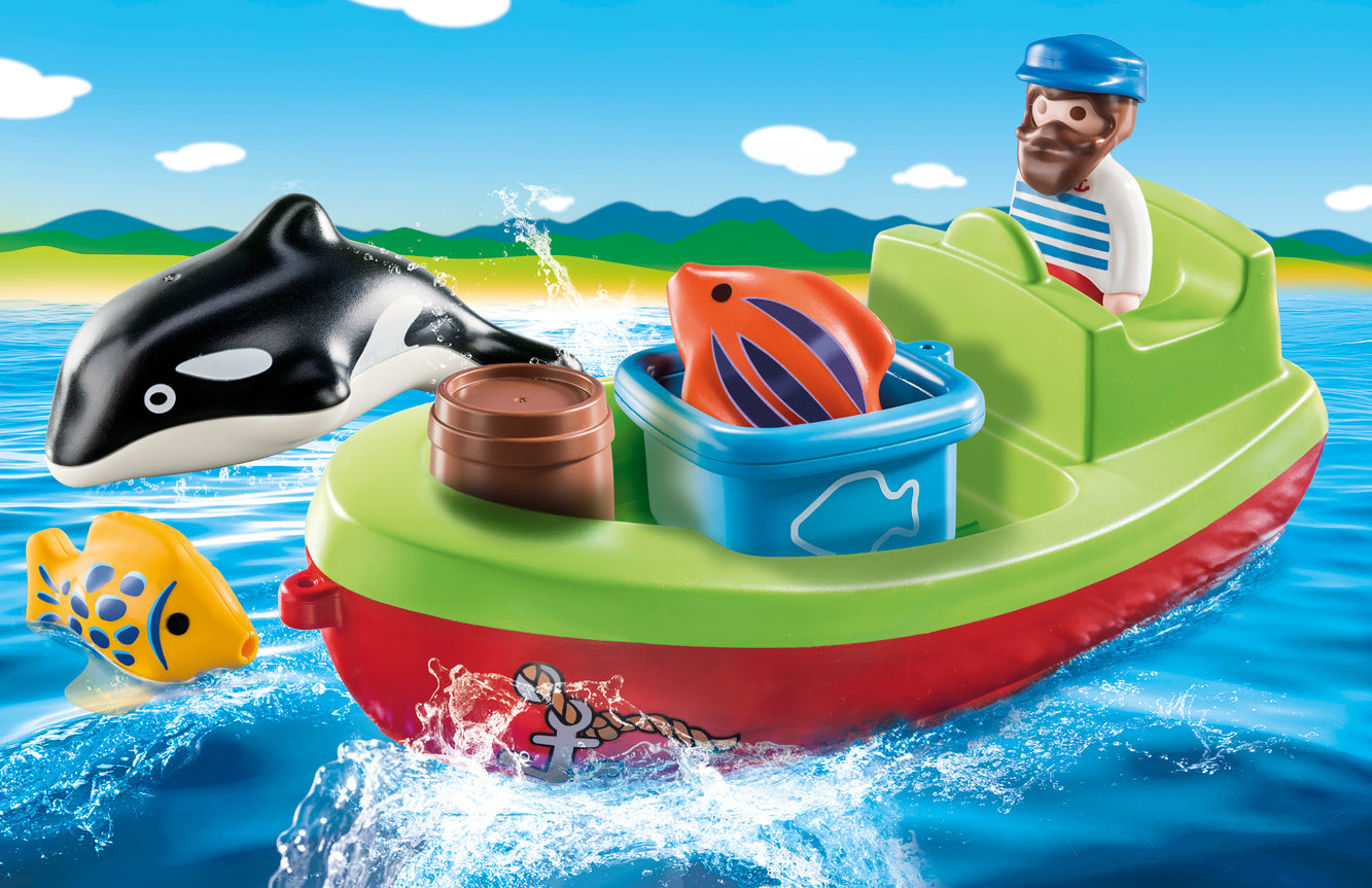 Playmobil 1.2.3 70183 Fisherman with Boat