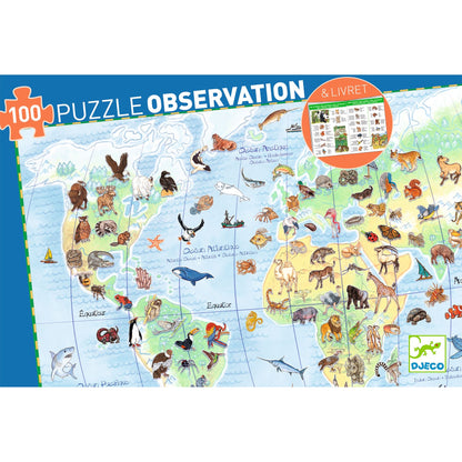 Djeco World’s Animals 100 Pcs Observation Puzzle