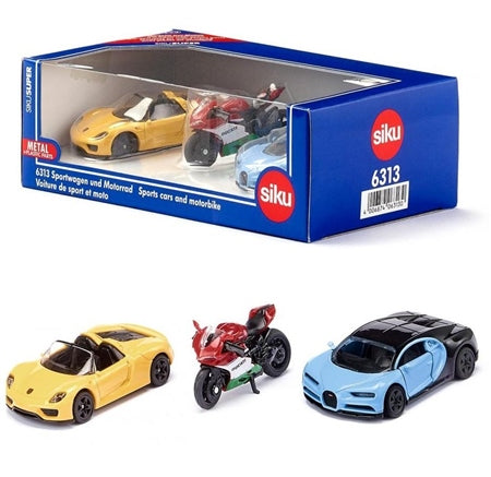 Siku Sports Cars And Motorbike Set