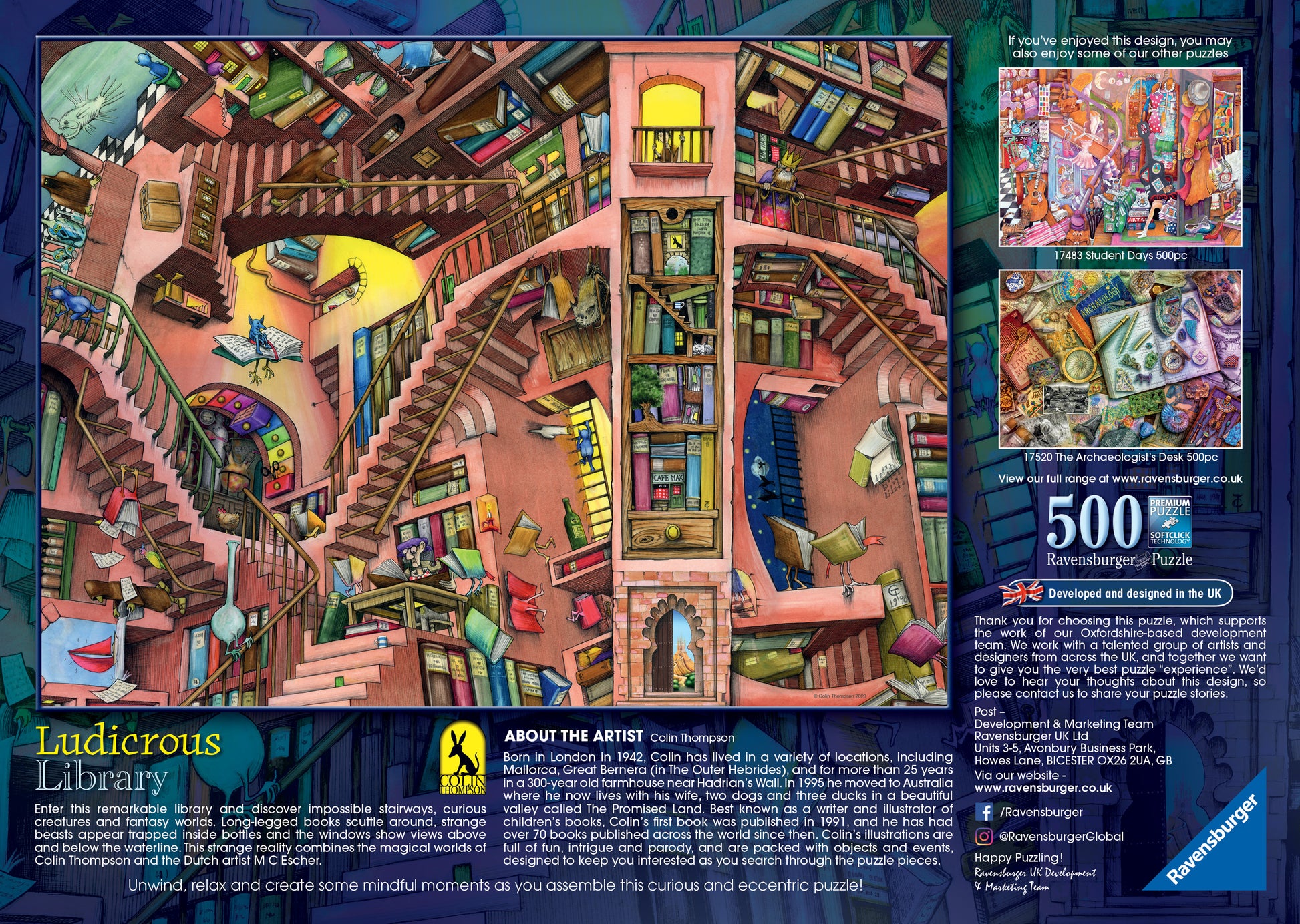 Ravensburger Colin Thompson - Ludicrous Library, 500pc
