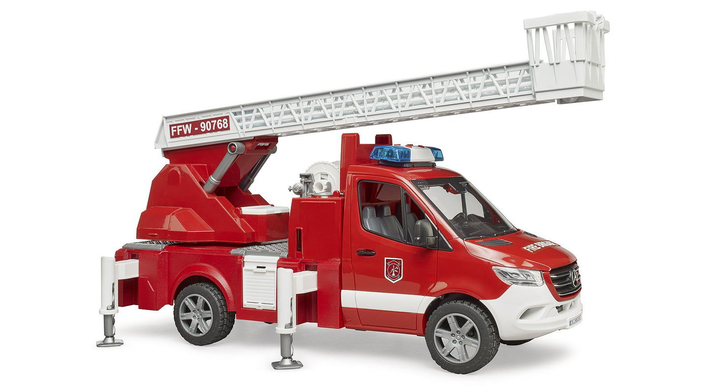 Bruder Mb Sprinter Fire Engine W/Ladder/Waterpump & Light & Sound