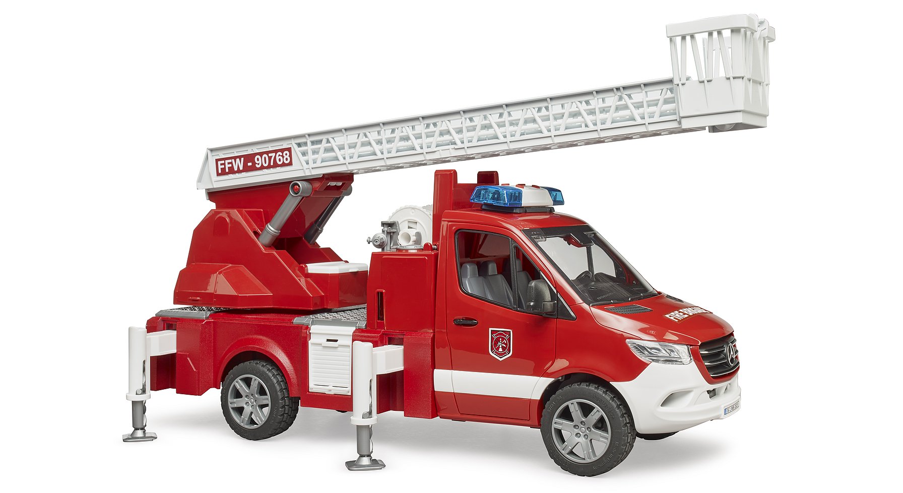 Bruder Mb Sprinter Fire Engine W/Ladder/Waterpump & Light & Sound