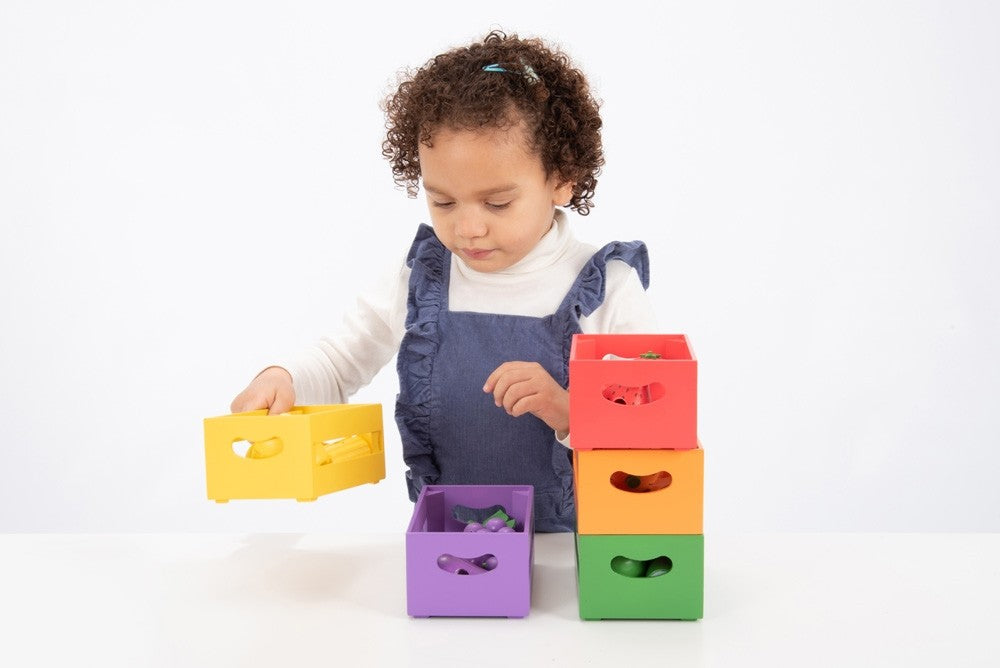 TickiT Wooden Sorting Fruit & Vegetable Crates