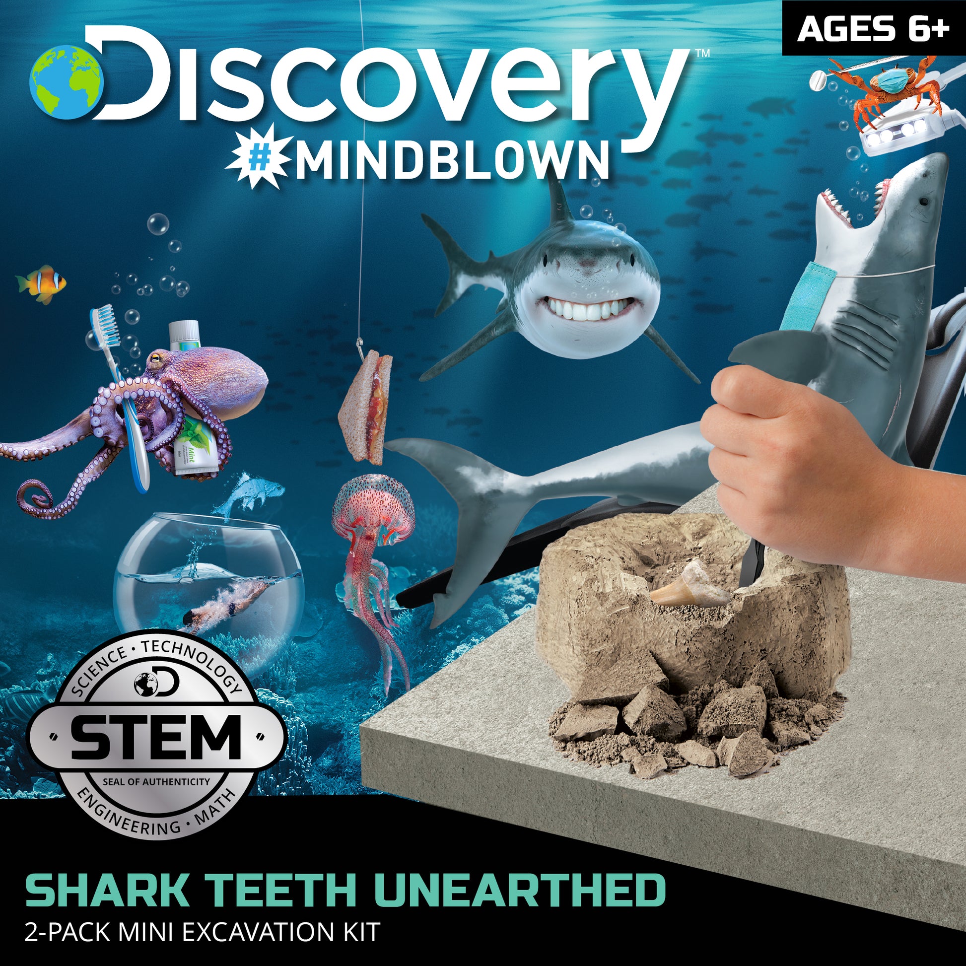 Discovery #MINDBLOWN Toy Excavation Kit Mini Shark Tooth 2pc