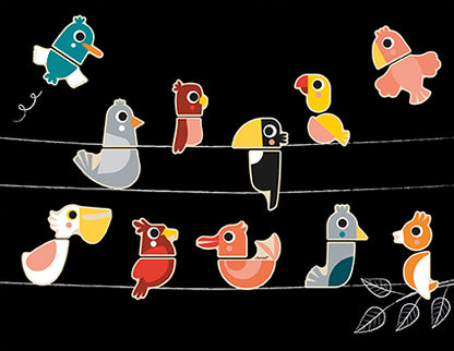 Janod Magnets Mix And Match Birds 24 Pcs