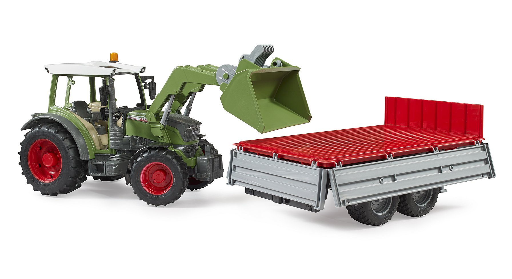 Bruder Fendt Vario 211 W/Frontloader & Tipping Trailer (2104)