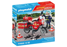 Playmobil 71466 Action Heroes: Fire Motorcycle & Oil Spill Incident