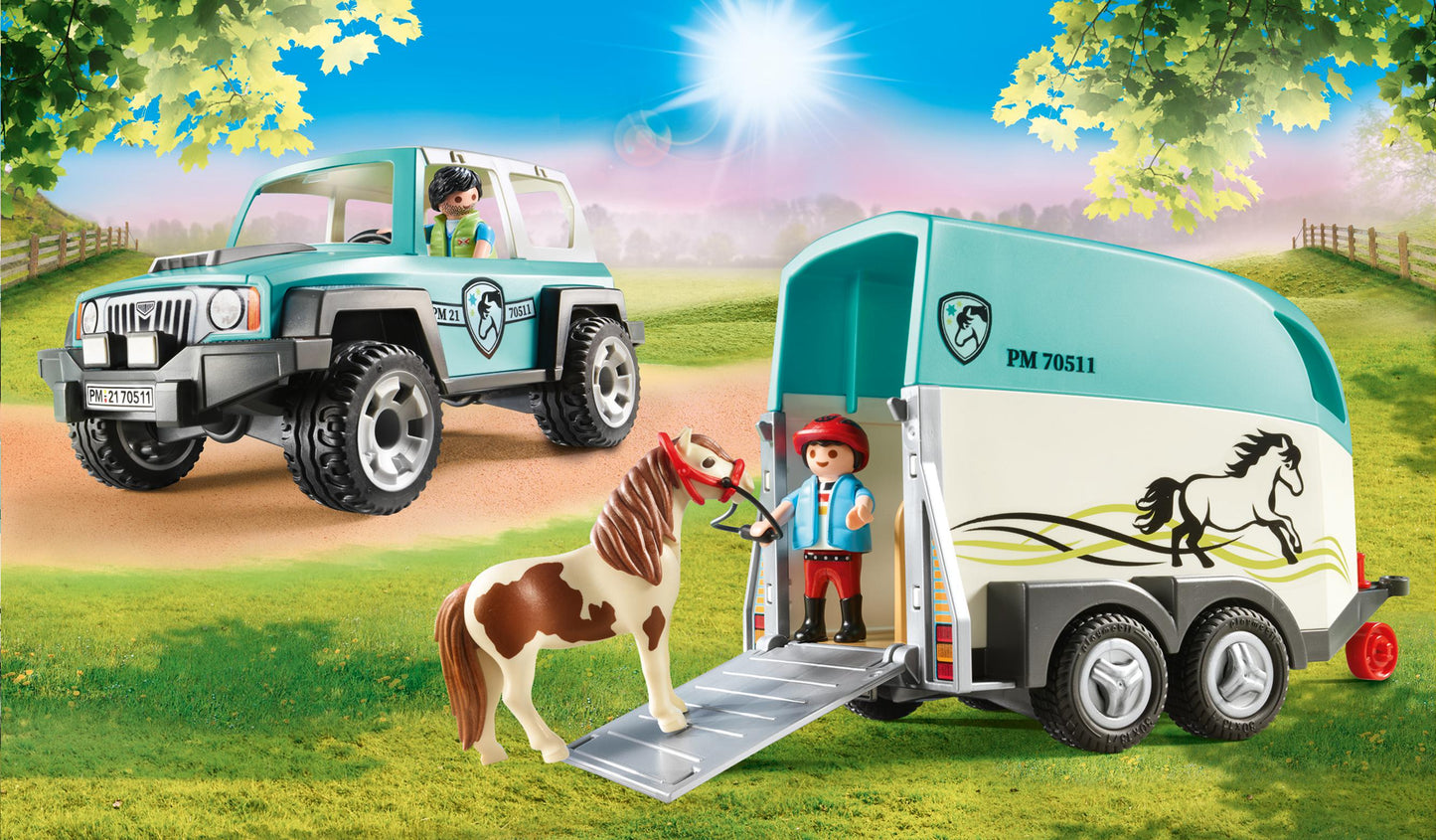 Playmobil 70511 Country Pony Farm Car with Pony Trailer