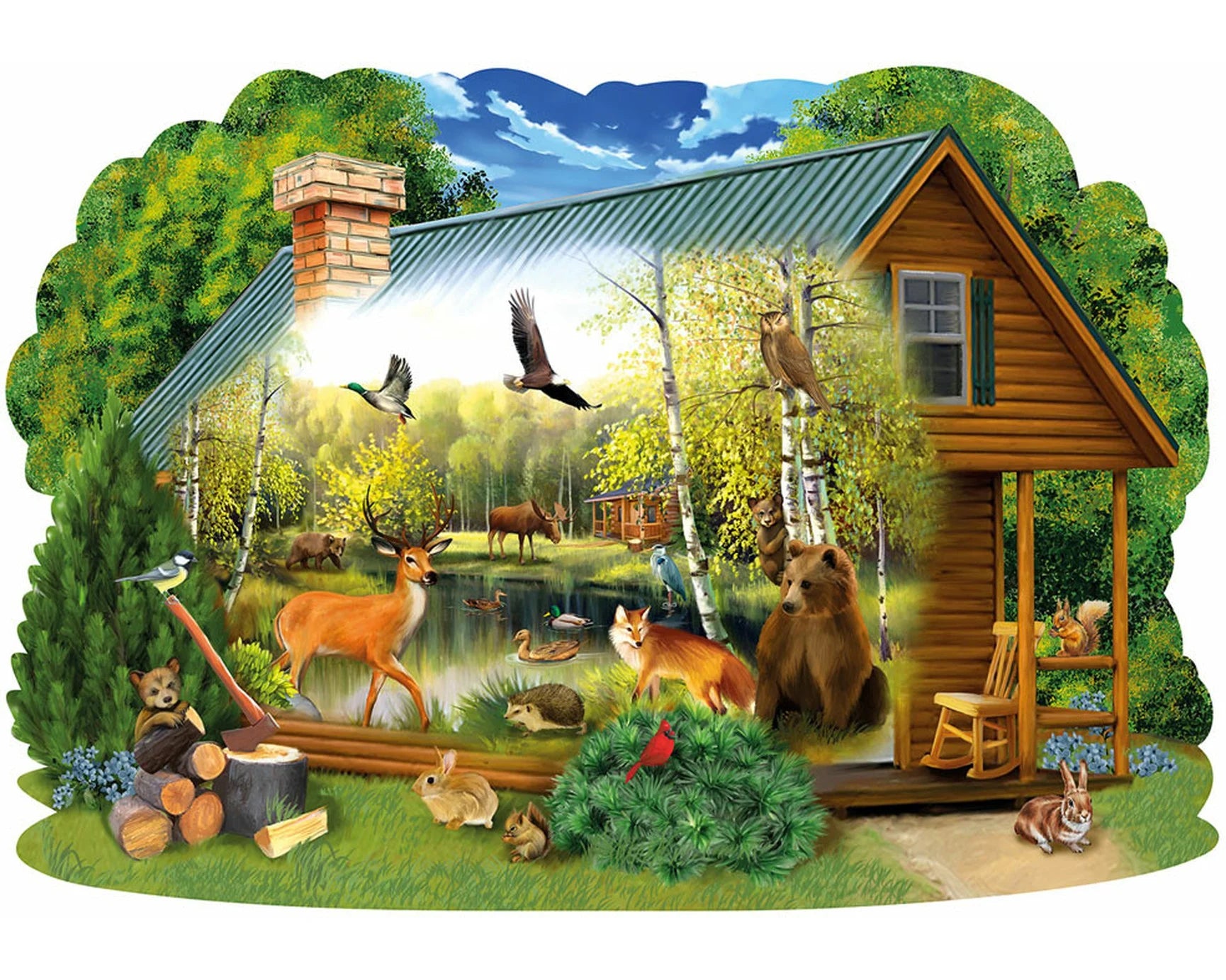 Wentworth Wooden Puzzles Wildlife Cabin - Maxi shaped puzzle 250 Pieces