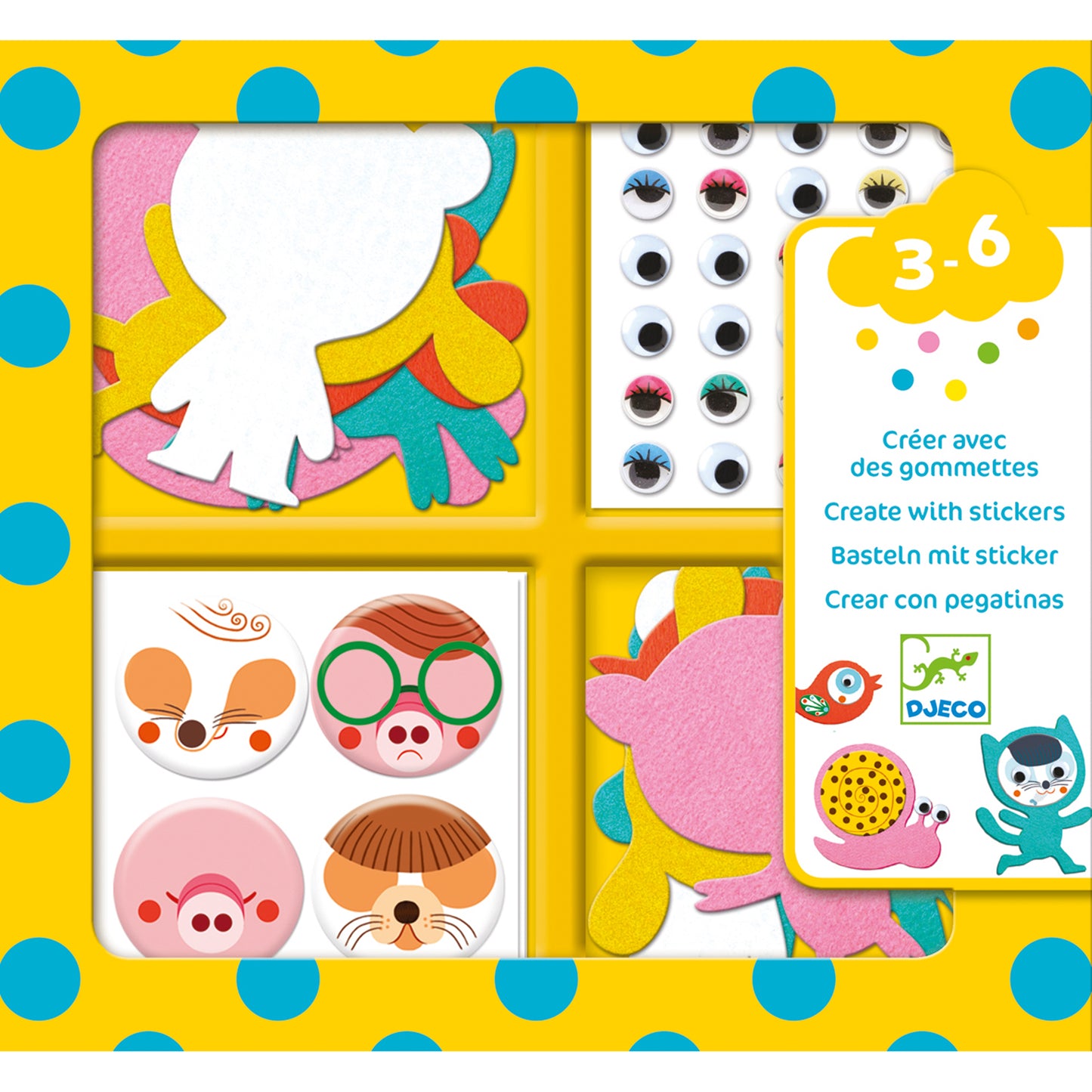 Djeco I love Animals Create With Stickers