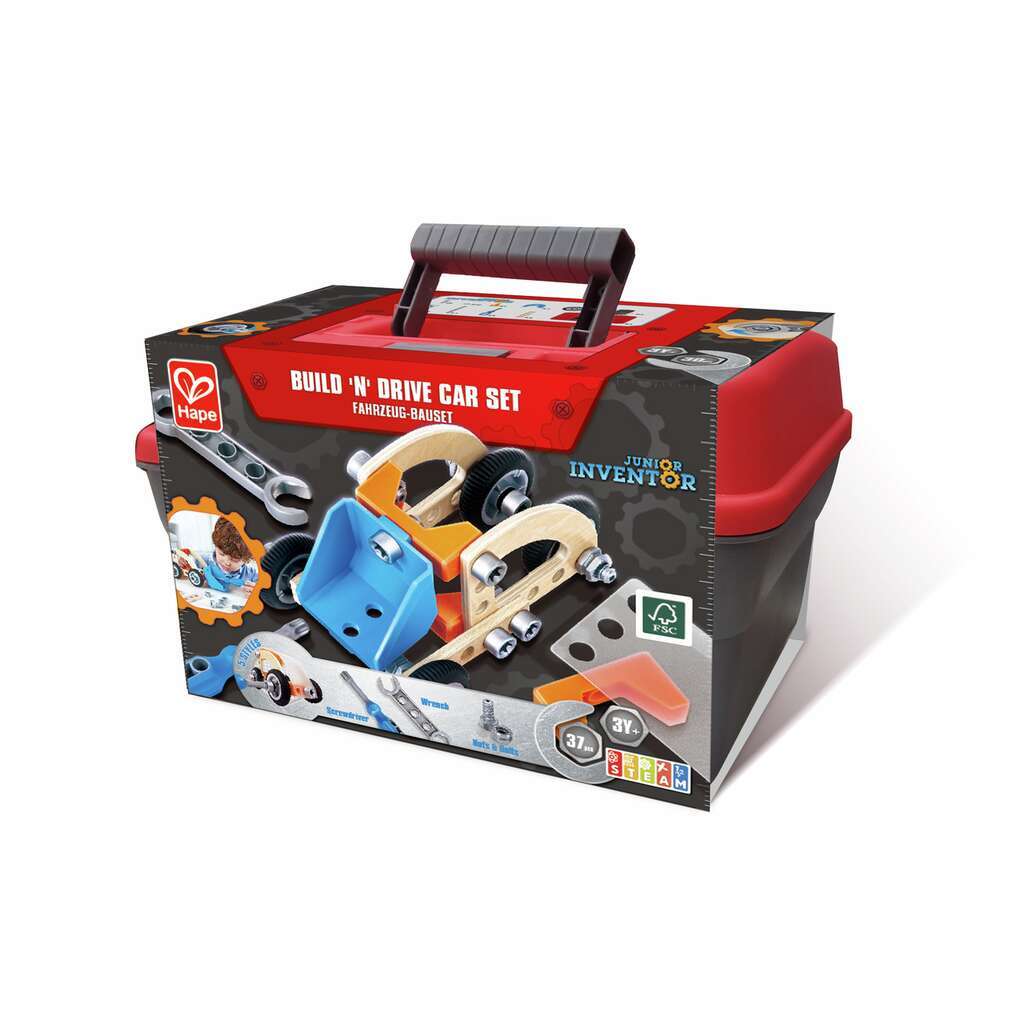 Hape Build 'n' Drive Car Set