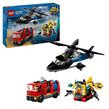 Lego City Great Vehicles 60462 Helicopter, Fire Truck & Submarine Remix