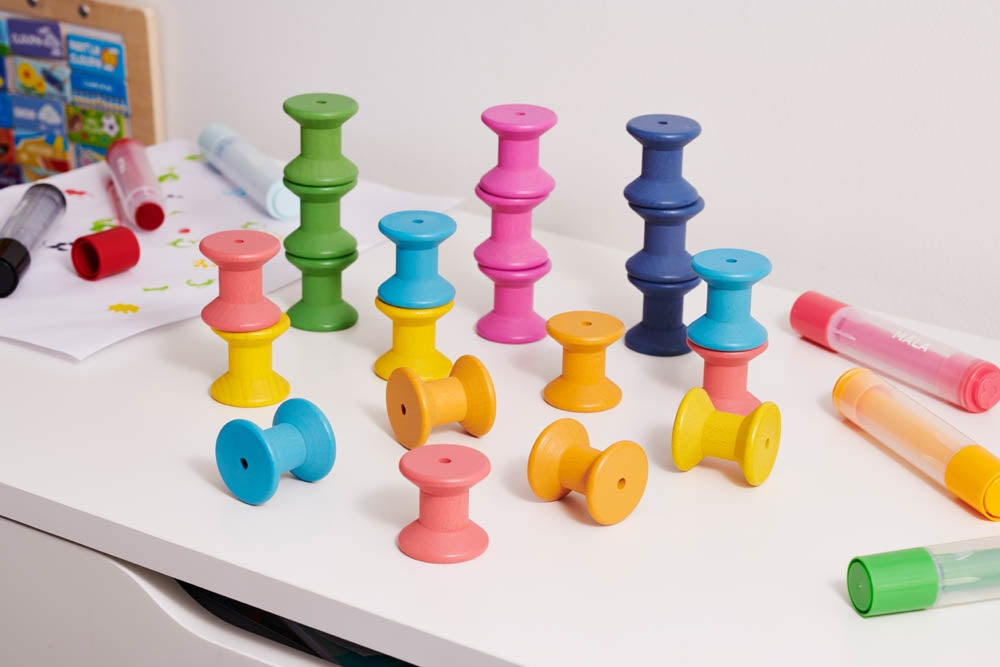 TickiT Rainbow Wooden Spools 35Mm