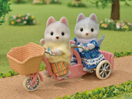 Sylvanian Families Tandem Cycling Set -Husky Sister & Brother-