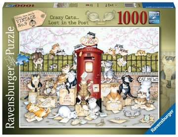 Ravensburger Crazy Cats Vintage No.9 - Lost in the Post 1000pc Jigsaw Puzzle