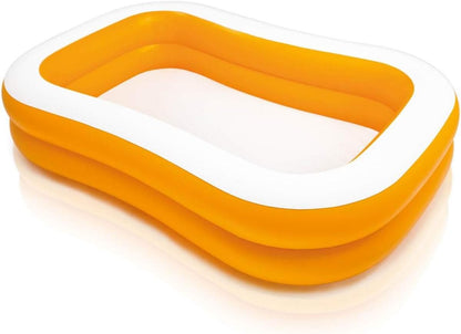 Intex 90" X 58" X 18" Orange Inflatable 2 Ring Family Pool