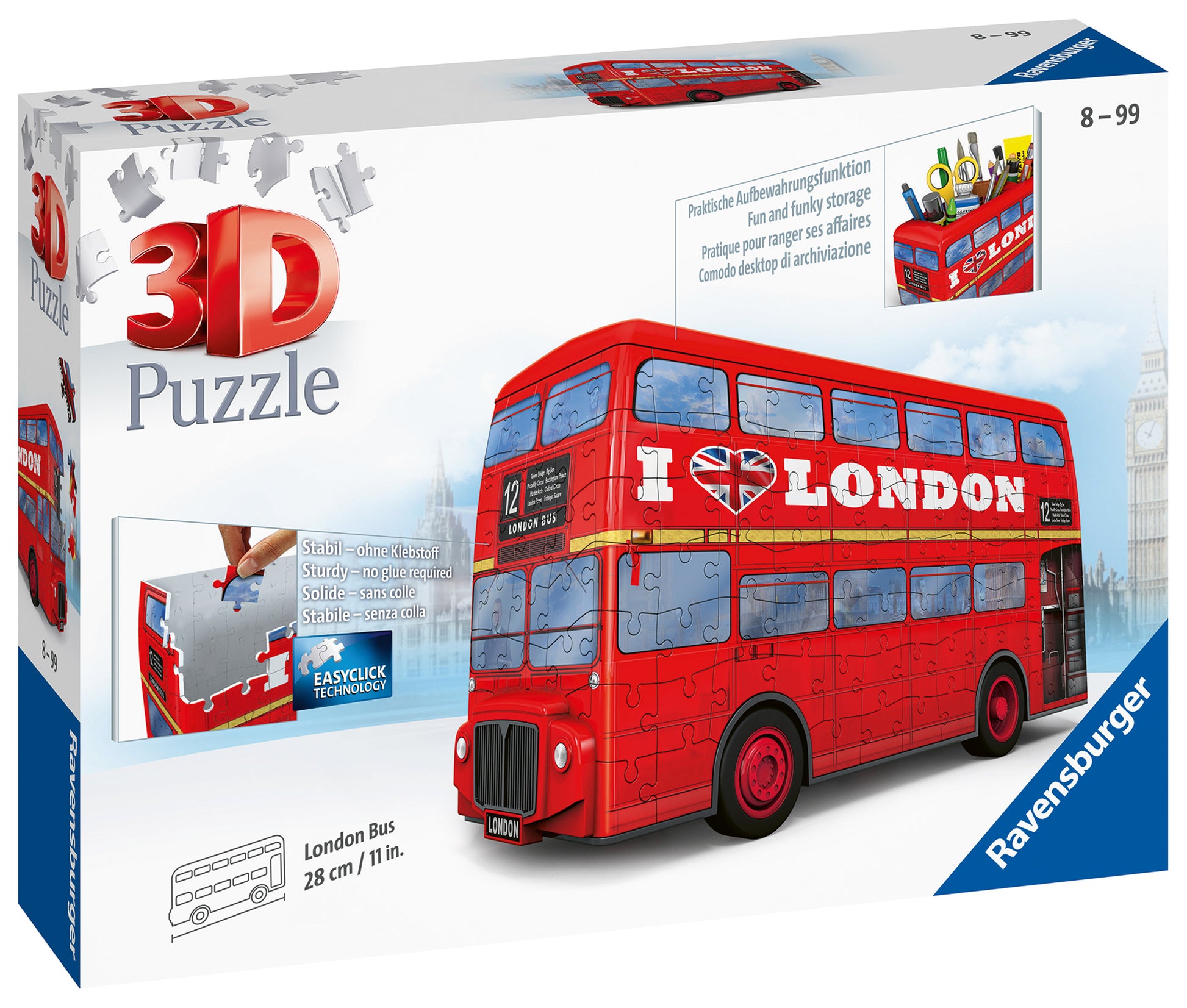 Ravensburger London Bus 3D Puzzle, 216pc Jigsaw Puzzle