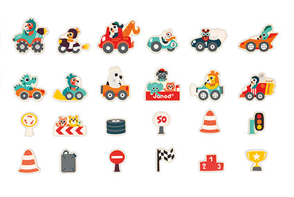 Janod Car Magnets 24 Pcs