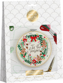 Sew & So On Large Embriodery Kit Wreath Christmas