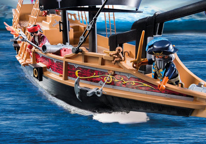 Playmobil 6678 Floating Pirate Raiders Ship with 3 Pirates