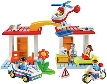 Playmobil 5046 1.2.3 Play Set Hospital with Paramedics and Police Officers