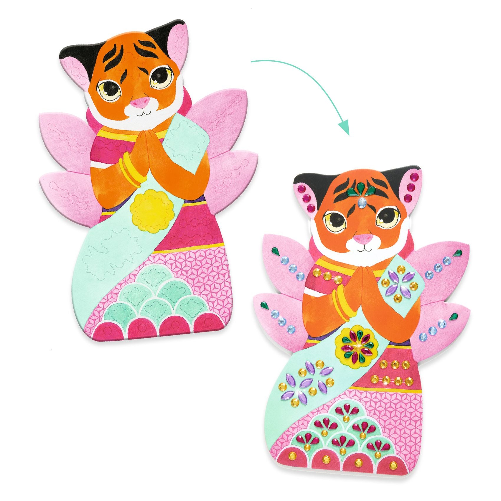 Djeco Collage Create With Stickers Rhinestones