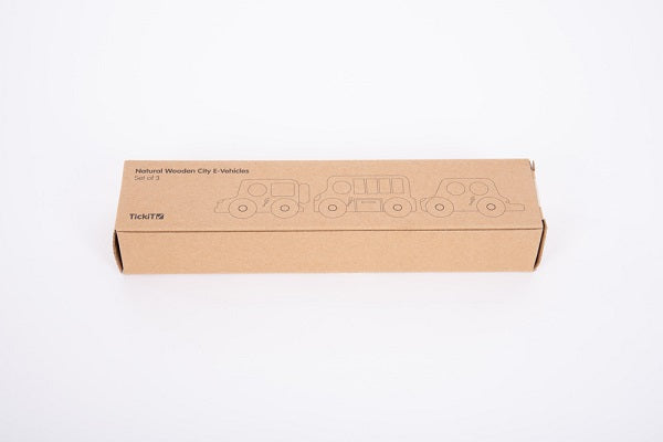 Tickit Natural Wooden City E-Vehicles Set